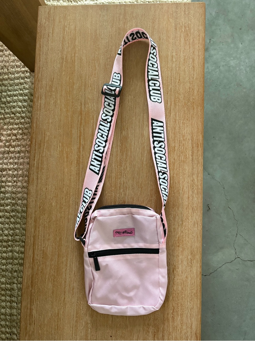 Anti Social Social Club Light Pink Adjustable Strap Crossbody